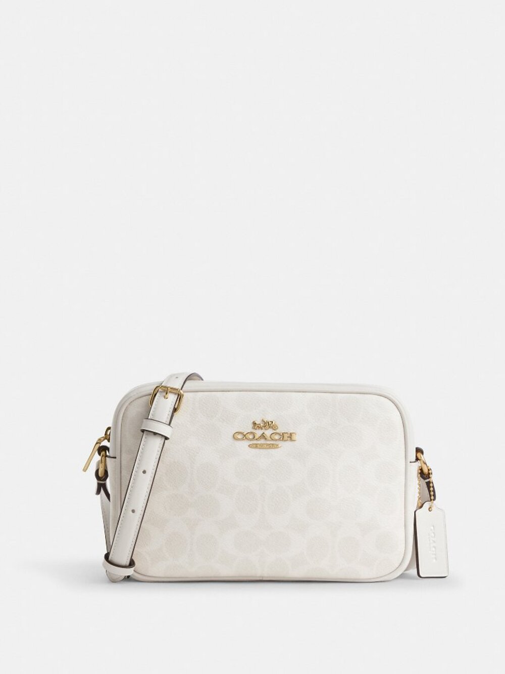 Coach Cream Signature Canvas Crossbody with Gold Hardware